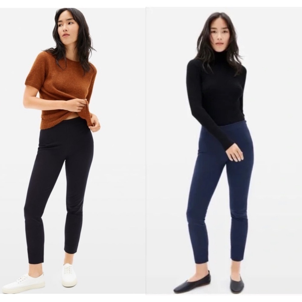 Bundle of 2 Everlane The Curvy Side Zip Stretch Cotton Pants size 4 A31
